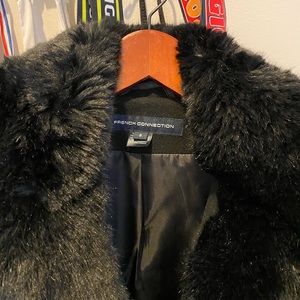 French Connection coat with fur trim